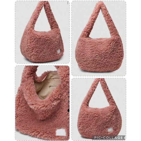 BNWT XXL ROKH FAUX FUR LARGE SHOULDER OR CROSSBODY PINK Unique Look Price Firm! - Picture 11 of 16